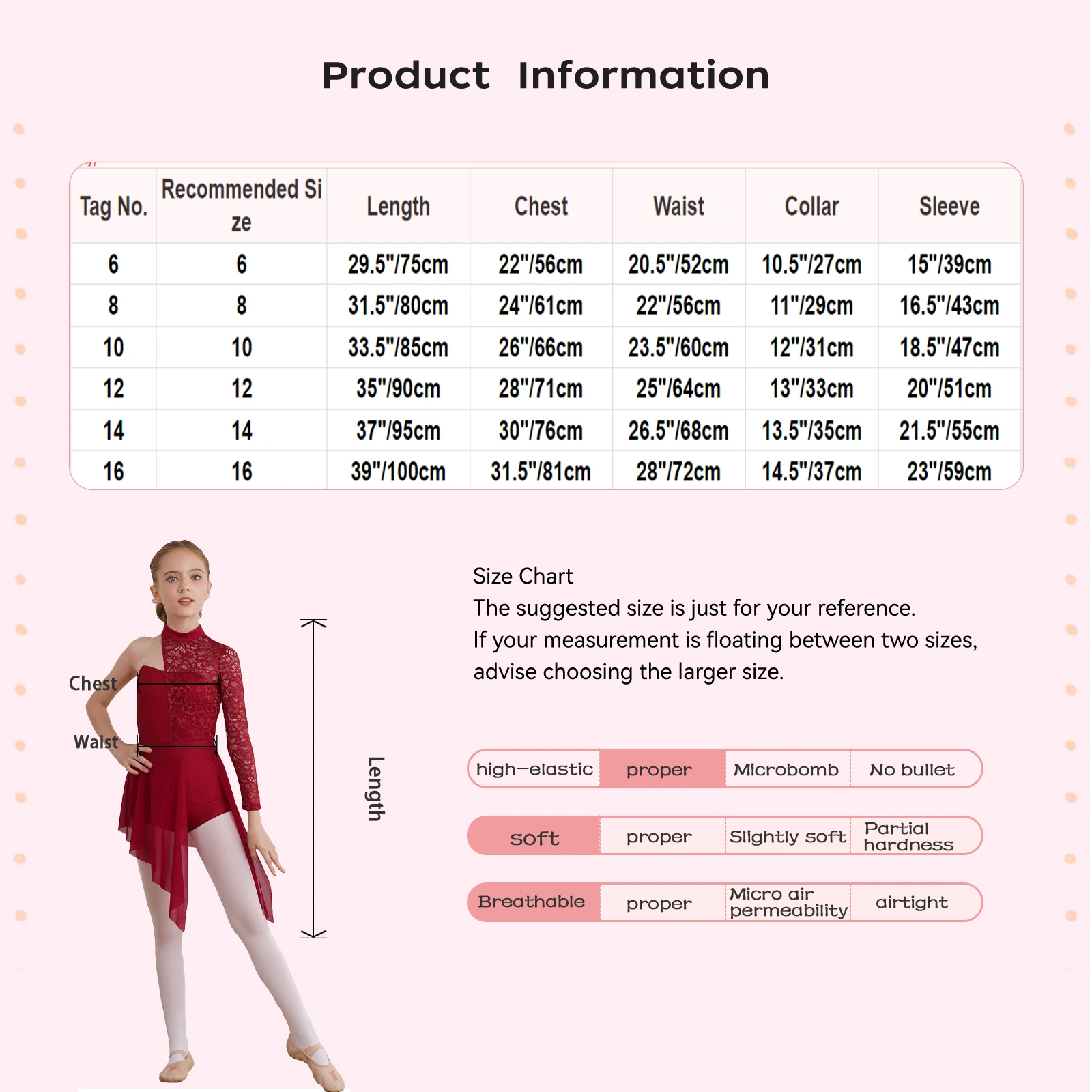 Girls' One Shoulder Lace Dance Dress with Asymmetric Split