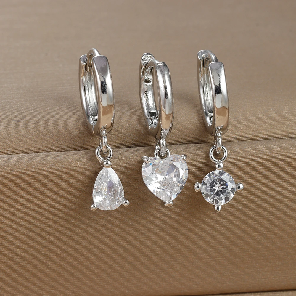 Set 3 Paia Orecchini A Cerchio Cuore PiercingJak – Acciaio Inox 316L, Misure 20/25/30mm, Colori Argento/oro/oro Rosa