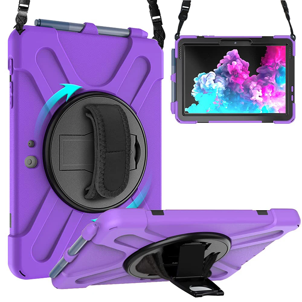

For Microsoft Surface Go 3/ Surface Go 2 10.5 Inch/ Surface Go 10 Inch Case Handle Shoulder Strap Rugged Cover with Pen Holder