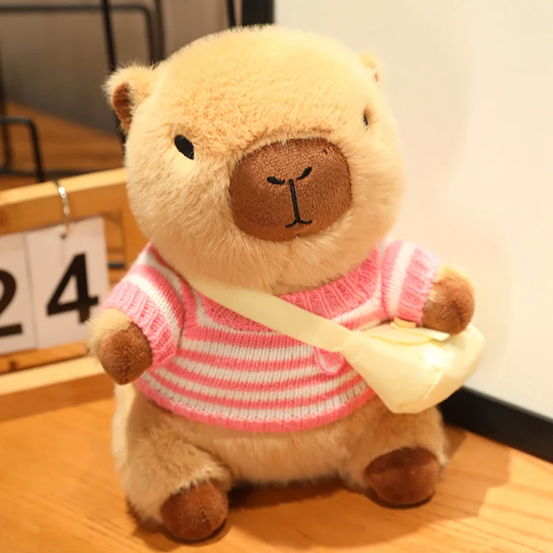 New Pink Capibara peluche bambola carino leone danza cappello Capibara Anime Fluffty giocattolo Kawaii Plushie regalo per la fidanzata ciondolo farco  26