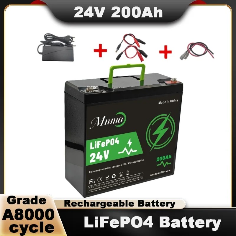 Batteria LiFePO4 24 V 220 Ah, durata massima 8000, adatta per sistemi di energia solare, camper, barche, viaggi fuoristrada e pesca - immagine 4