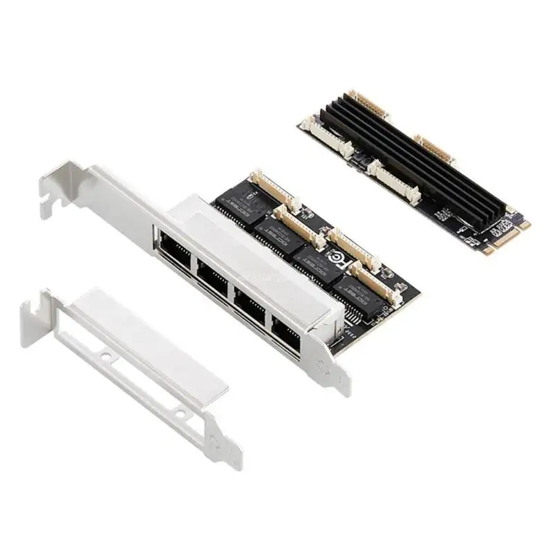 

Expand Connectivities M.2(B+M Key)to 4 Ports RJ45 Gigabit Ethernet Card Compact Converter for Efficient Data Transfer Dropship