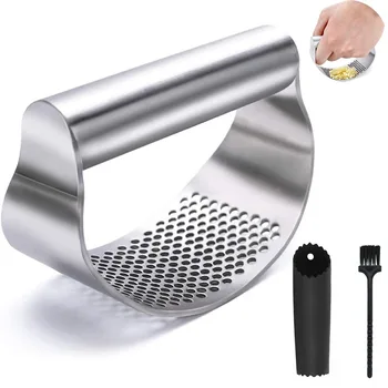 Upgraded Version of304Food Grade Stainless Steel Garlic Press Garlic Paste Manual Garlic and Ginger PressCreative KitchenGadgets