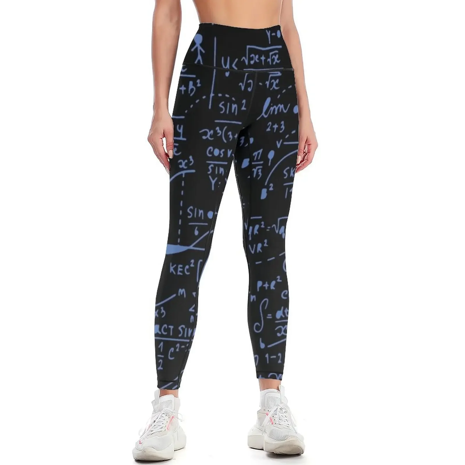 Mathematical formula blue Leggings push up tights for gym womans Womens Leggings
