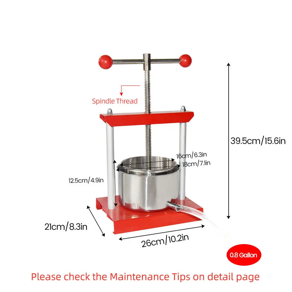 VEVOR Wine Presser Grape Press for Wine Making 2L Fruit & Tincture Press Machine