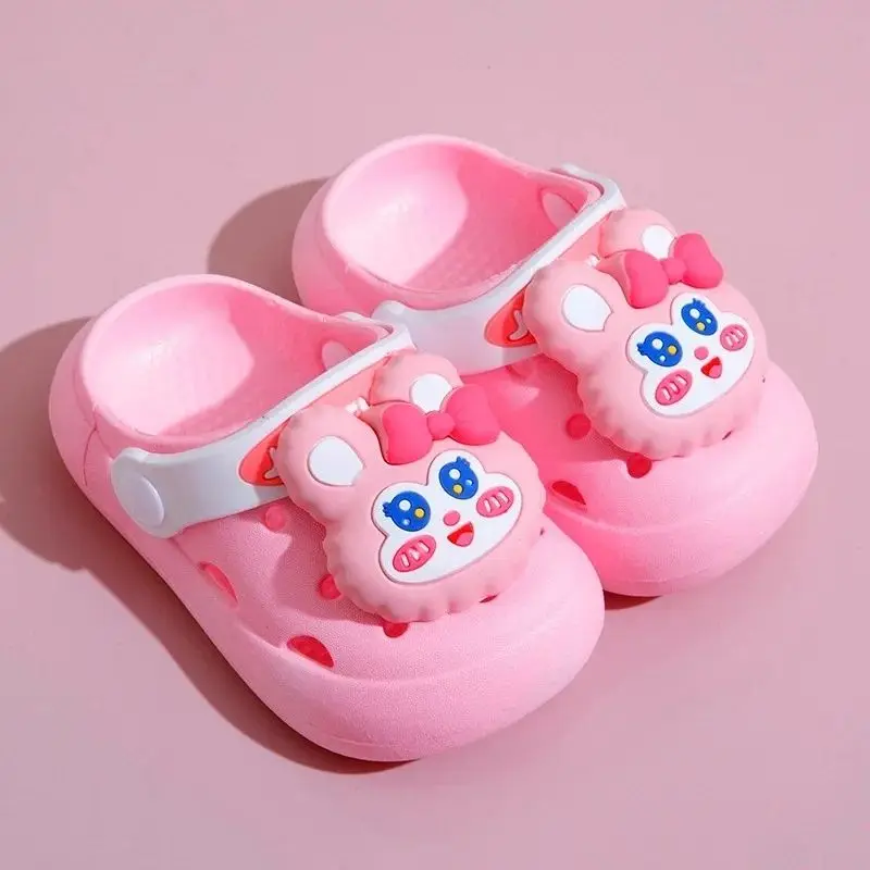 Baby Hole Slippers Kids Three-dimensional Cartoon Pattern Shoes Children Beach Sandals Soft Bottom Girls Boys Indoor Footwear