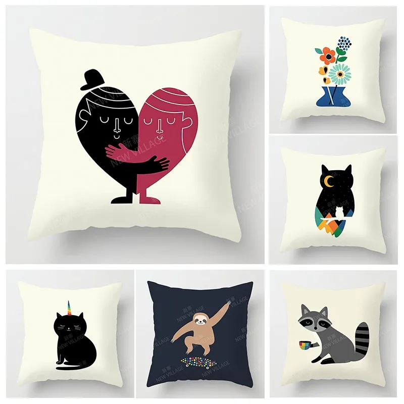 

Нордический домашний декор, наволочка для дивана, современный 45x45 см 45*45 50x50 60x60 см 40x4 0, для гостиной, для детей, кавайный мультяшный