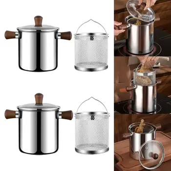 Stainless Steel Small Deep Fryer Pot ,Deep Frying Pot ,Stainless Steel Cookware Mini Deep Fryer, 1