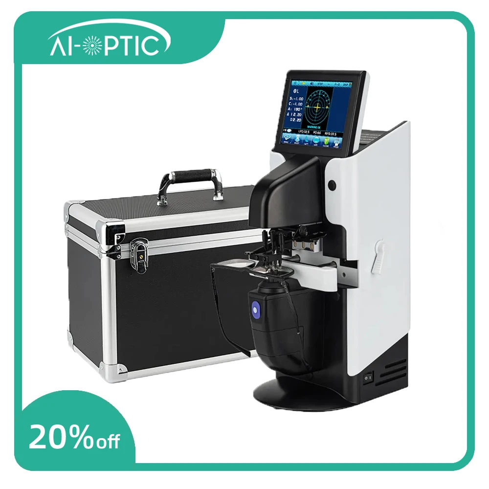 Portable Lensometer 5.6 inch Colorful Screen Digital Automatic Focimeter Optical Lensmeter with PD UV Printer