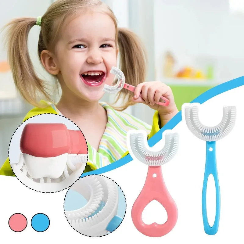 360 Degree U-shaped Baby Toothbrush Children Cleaning Toothbrush Teethers Baby Tooth Brushes Silicone Kids Teeth Oral Care