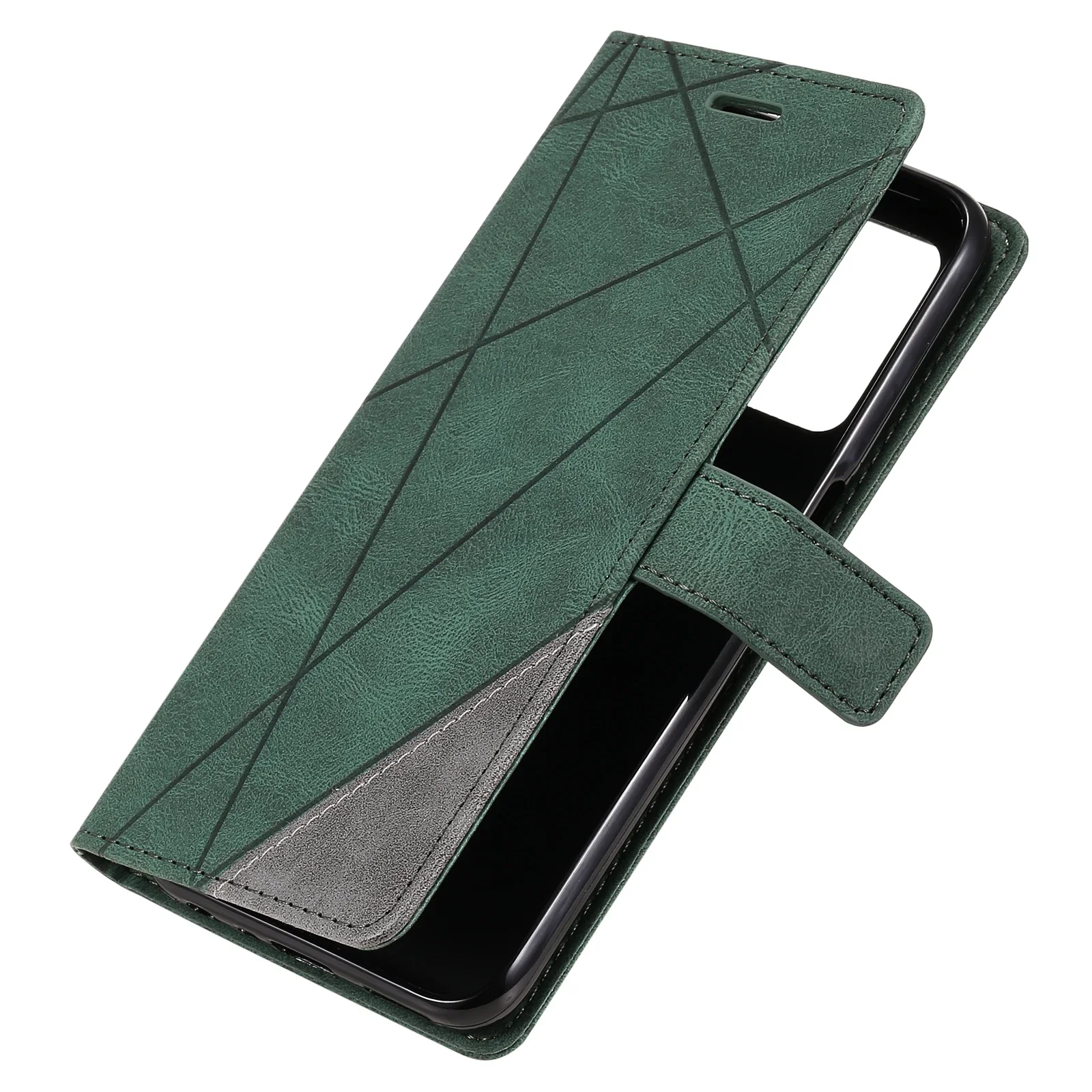 Leather Flip Case with Card Slot and Magnetic Closure - Wallet Etui