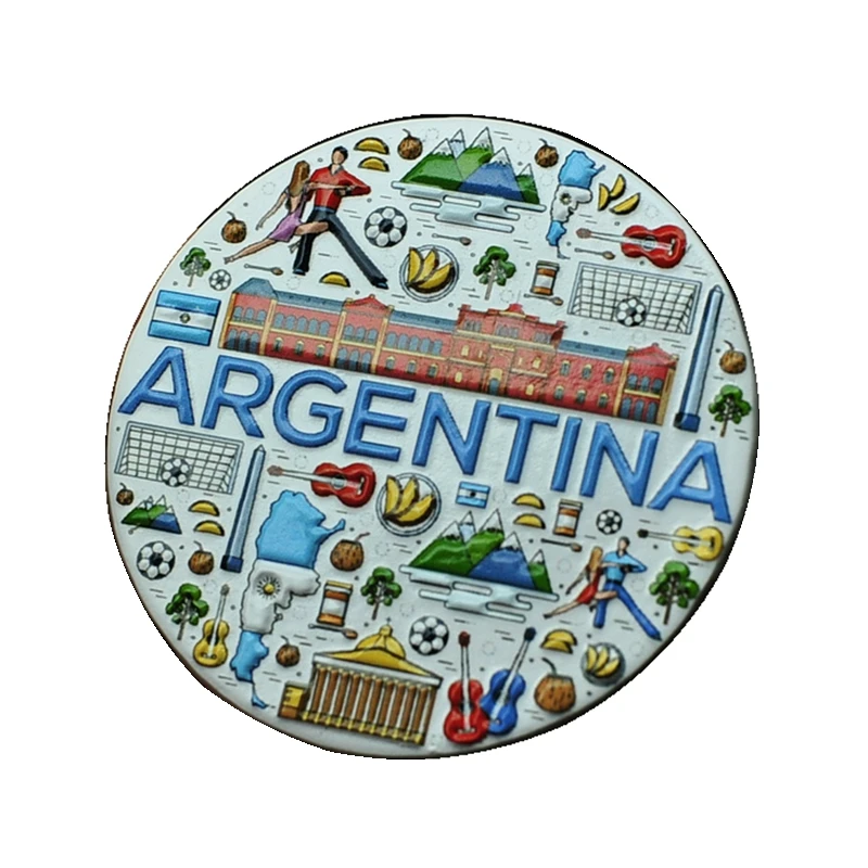 Argentinien 3D Kühlschrankmagnete - Souvenir Magnet 6,5x7,5cm Aus Polyresin