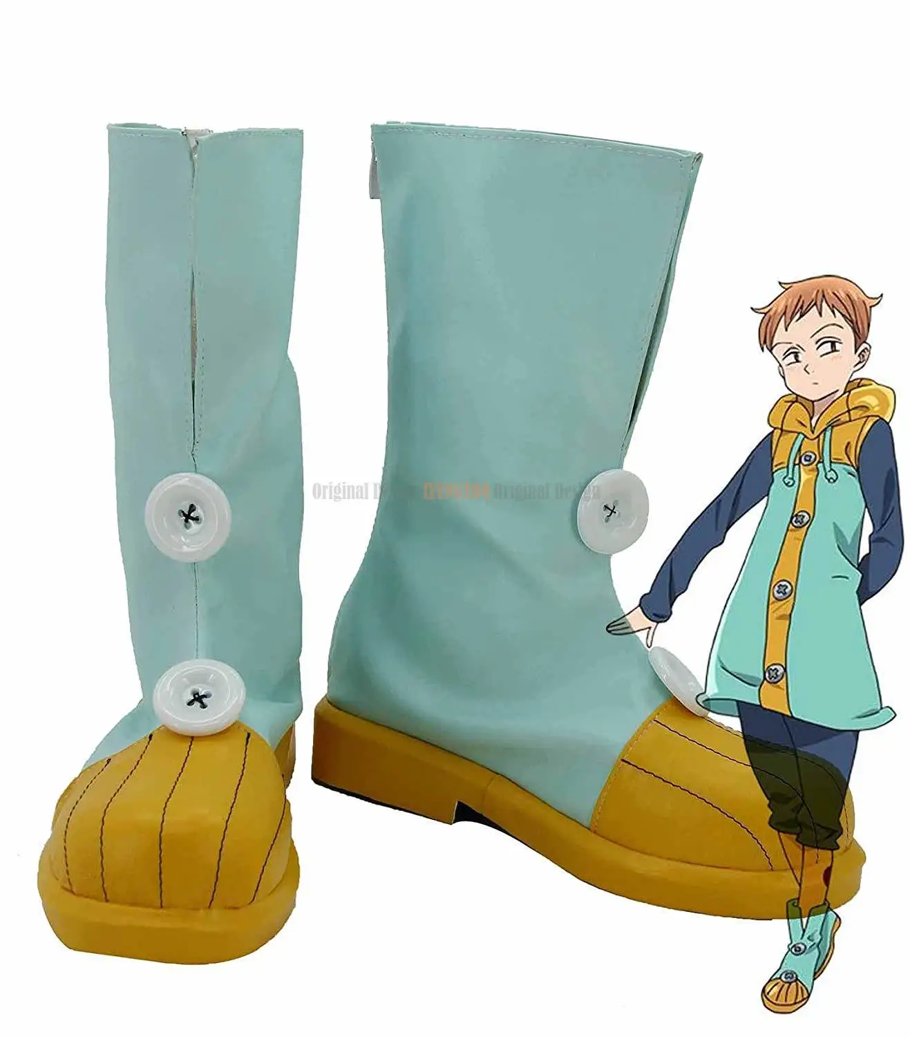 

Fairy King Harlequin King Shoes Cosplay The Seven Deadly Sins Grizzly's Sin of Sloth King Cosplay Boots Green Shoes Custom Made
