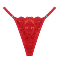 1 pièces dentelle femmes culottes florale Sexy sous-vêtements femmes tongs Sexy string taille basse femme caleçon Perspective Lingerie 5