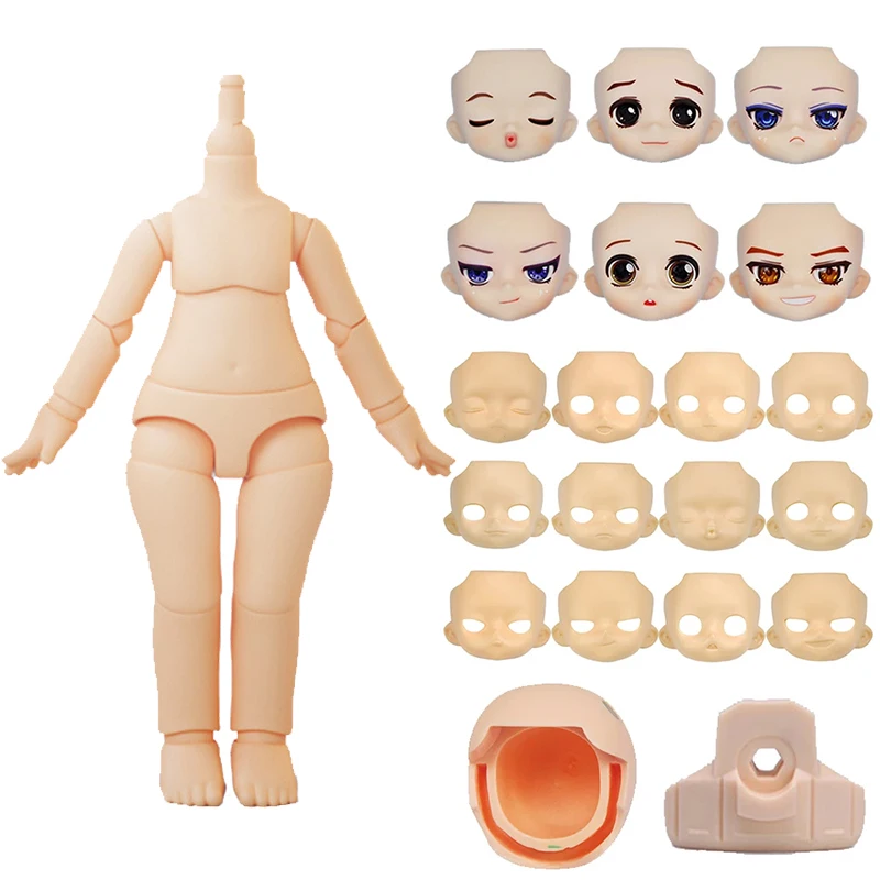 Normale Bianco Ymy Suit Doll Body + Head + Face 10Cm Giunti Mobili Bambola Giocattoli Fai Da Te Accessori Sostituibili Per Gsc Obitsu Head