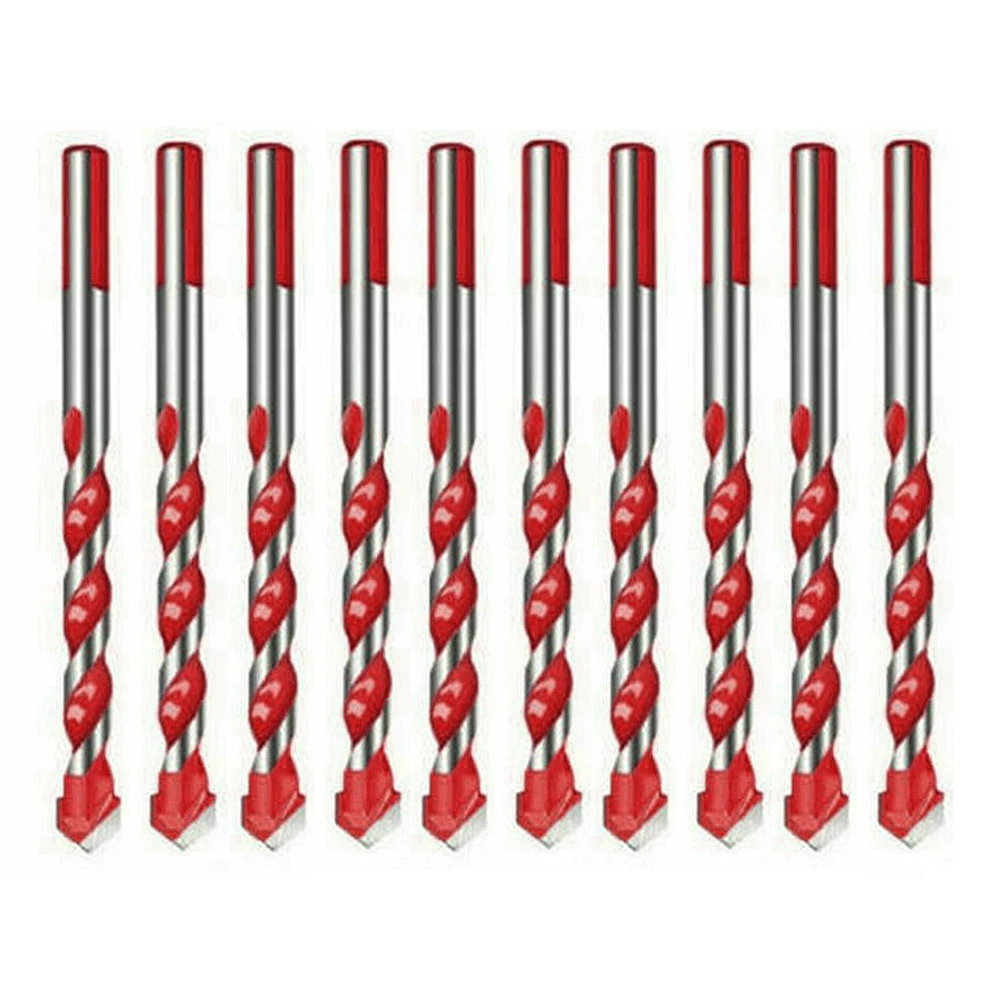 

10Pcs/Set 6mm Multifunction Drill Bits Ceramic Wall Glass Punching Hole Working Hand Tool Triangular Drill Bit Carbide Dril