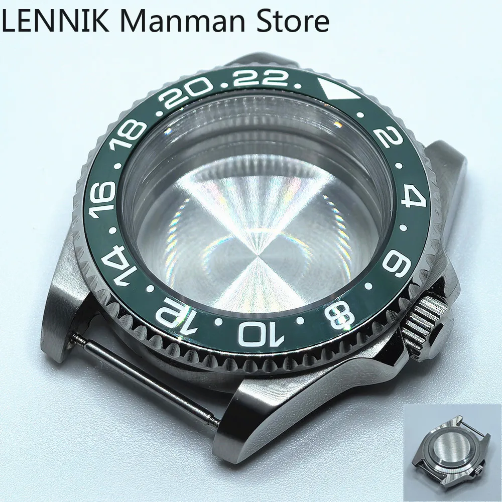40mm Black PVD Watch Case with Transparent Back Glass