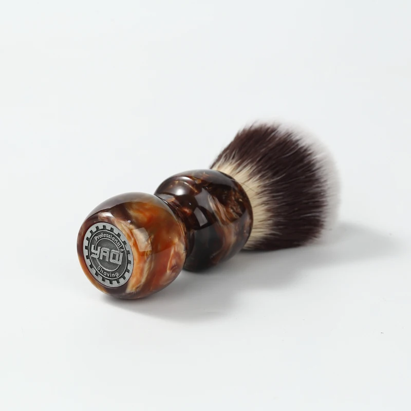 YAQI 2026 Caramel Cat's Whisker Nassrasierpinsel für Männer, 26 mm Knotendurchmesser, Premium-Rasierpinsel mit synthetischen Borsten – Detail 5