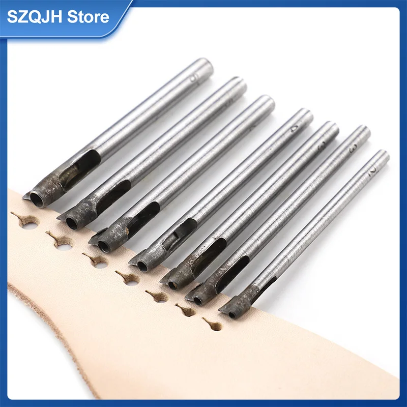 Leather Tools Leather Craft Tool Kit Leather Craft Tools Leather Craft Tool Leather Punches DIY Leather Belt Punch Tool Round Hole with Tail Sharp Hole Knife Puncher Hollow Punch Cutter Tool DIY Leather Craft Tools