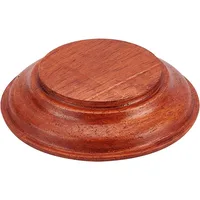 1pcs Nature Wood Display Base Round Orange Red Wooden Base 3.8x0.8 inch Wood Display Stand Wooden Pedestal for Figure Toy Model 1