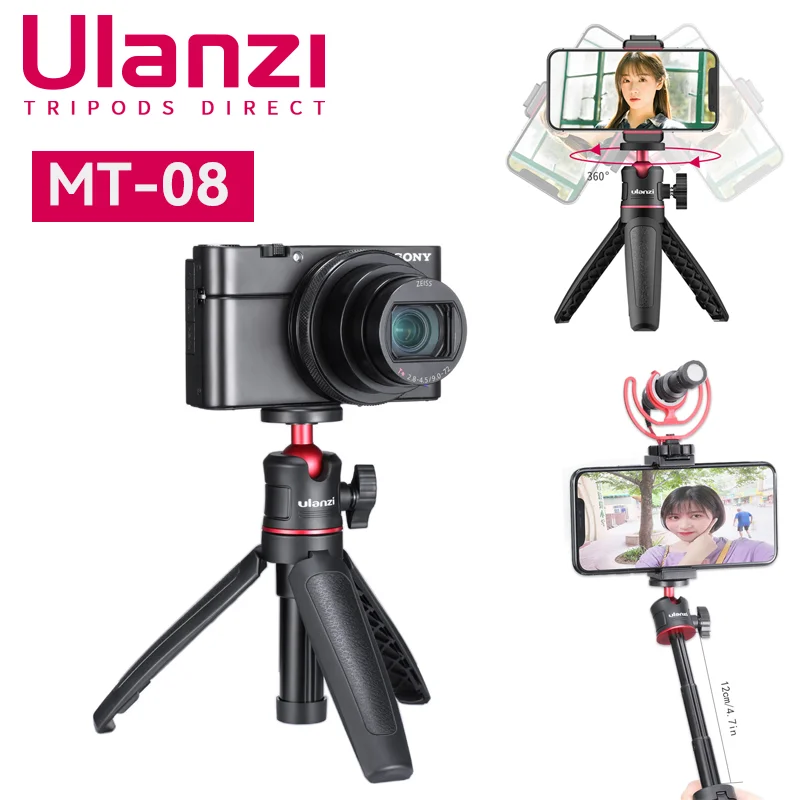 Ulanzi MT-08 Smartphone Stand Holder Mini Tripod For Iconic Brand Iconic Brand Mirrorless System Camera iPhone 15 14 13 PRO MAX Selfie Stick