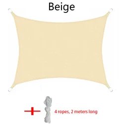 Waterproof Outdoor Rectangular Sunshade Sail for Garden, Camping, and Balcony (Beige)