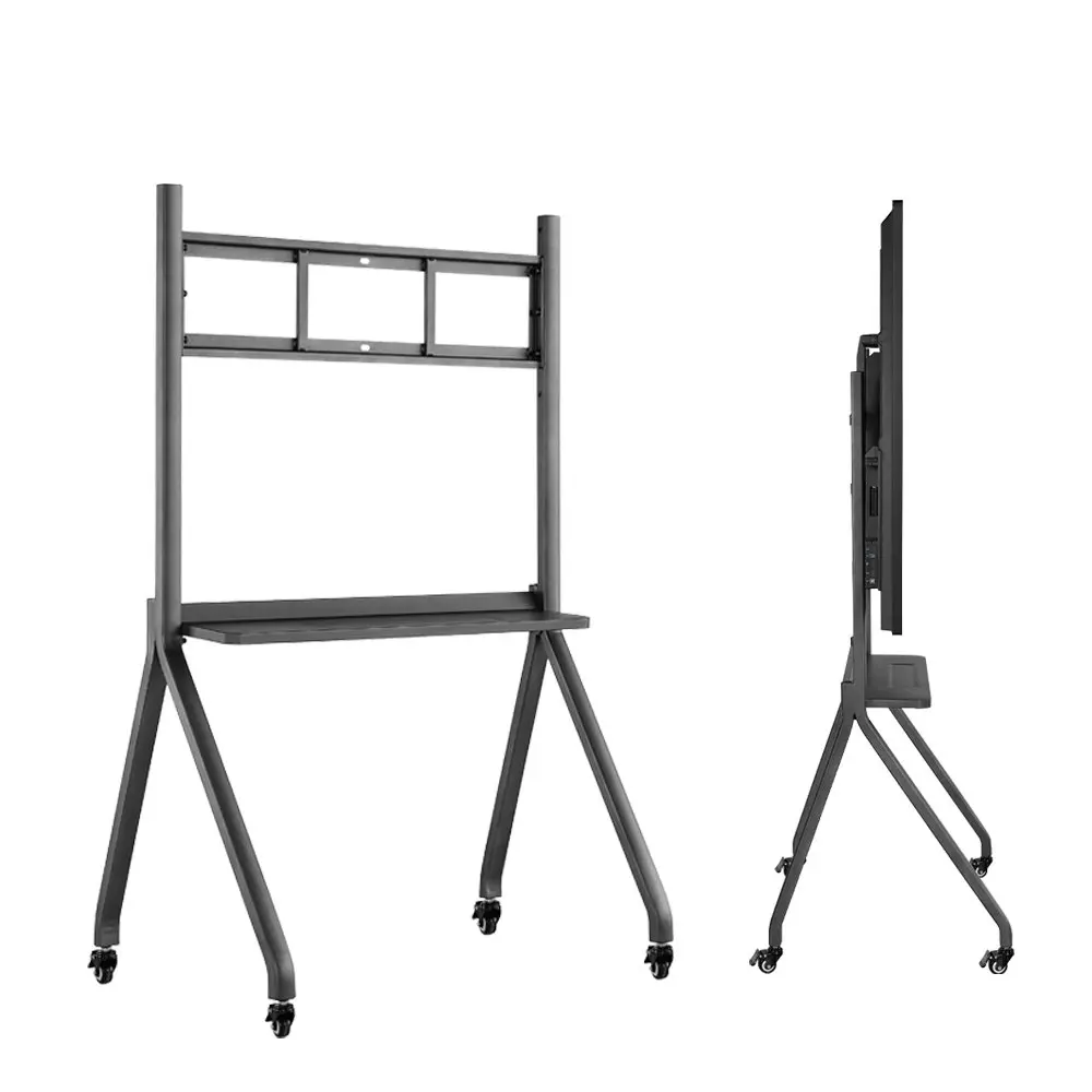 UNCUCO Adjustable TV Monitor Stand Floor With Wheels For 55-75 Inch Screen