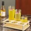 6 Holes Wooden Glass Holder Display Rack Bar Wine Drinks Cup Storage Carrier Flight Tasting Serving Tray Kitchen Tools 2