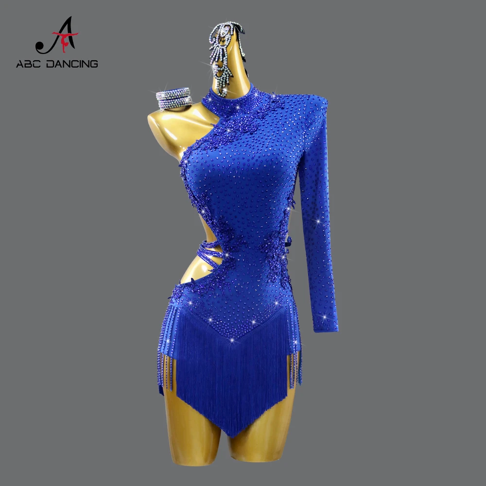 Blue Dress New Latin Dance Suit Party Costumes For Women Girls Competition Parties Ballroom Practice Dancewear Prom Clothes dance dress