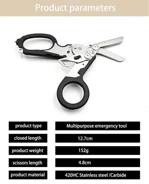 Wholesale Raptor Tactical Folding Scissors Multifunctional First Aid And  Outdoor Survival Tool From Bunnings, $7.97