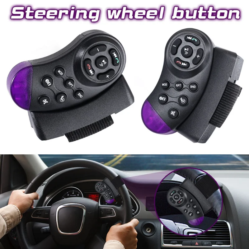 

Universal Car Steering Wheel Button Remote Control for Car CD/VCD/DVD Multimedia Music Player Radios Car Navigation