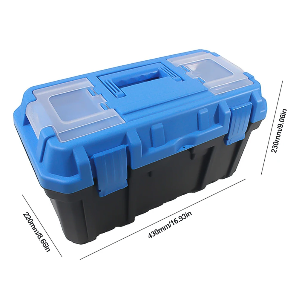 Plastic Tool Box Large-capacity Electrician Work Empty Toolbox Shockproof Tool Storage Box Double Layer Toolbox 6
