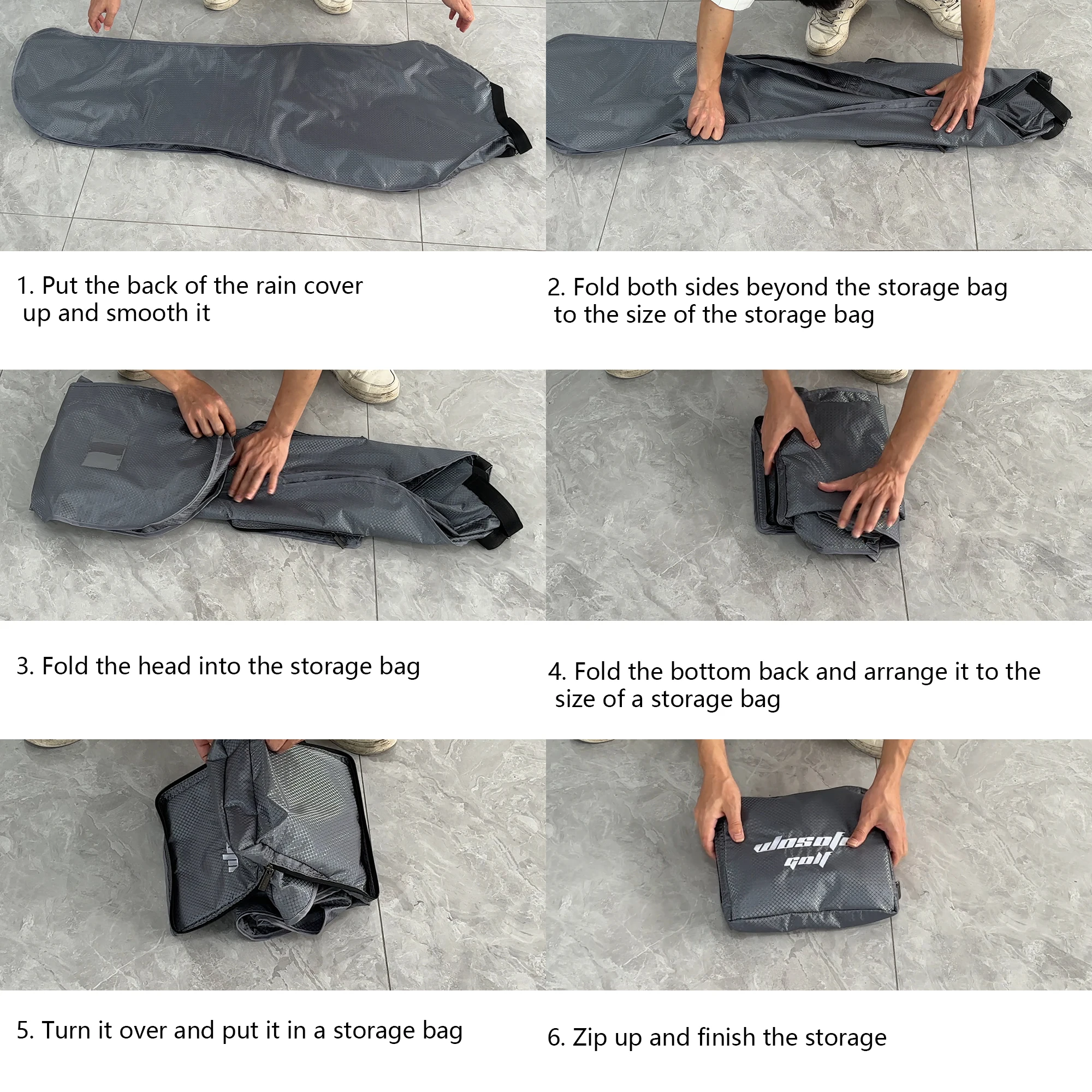 Golf Cart Bag Rain Cover,Foldable Golf Bag Cover,Nylon Light Weight Golf Travel Cover 4