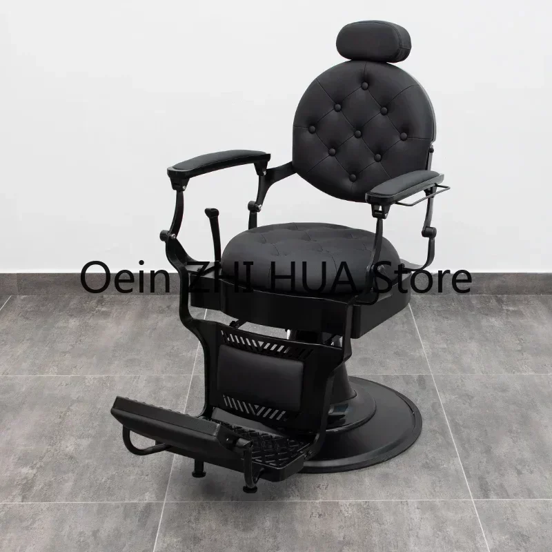 Retro Hair Cutting Barber Chair Recliner Workshop Beauty Salon Hairdressing Barber Chair Swivel Eyelash Cadeira Furniture QF50BC