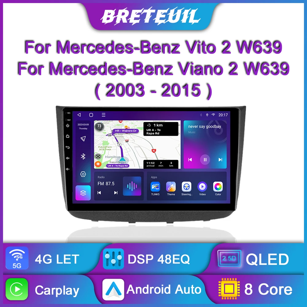 GPS Mercedes Vito / Viano, W639 (2001-2005), Android, 8 - Corvy