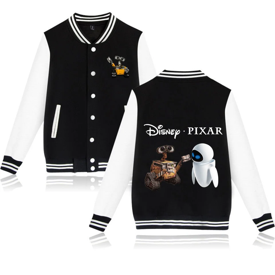 Disney Wall-E Robot Varsity Baseball Bomber Jacket Uomo Donna Hip Hop Harajuku Giacche Bambini Ragazzi Ragazze Cappotti Singoli
