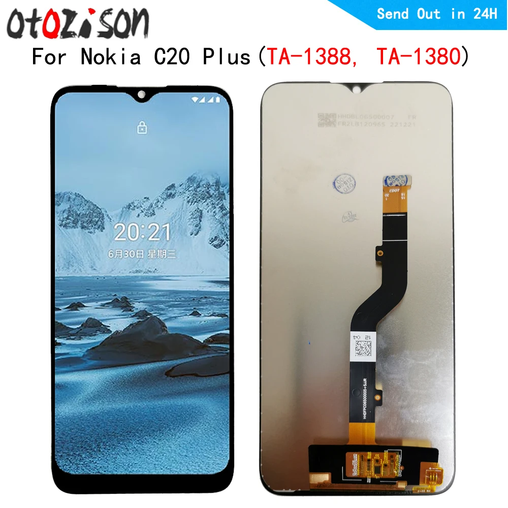6,5 дюймовый IPS-дисплей для Nokia C20 Plus TA-1388, TA-1380, ЖК-дисплей, сенсорная панель, дигитайзер с рамкой в сборе для C20 Plus