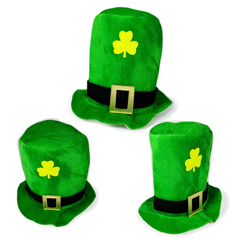 New Man Wom Irish Carnival Top Hat Ireland National holiday St Patrick's Clover Hat Green Party Performance stage Tall
