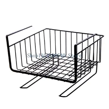 02DC ตู้แขวนภายใต้ชั้นวางของตู้เหล็กตู้เสื้อผ้าโต๊ะแขวนตะกร้าตาข่ายลวดตู้หนังสือชั้นวาง Rack 1