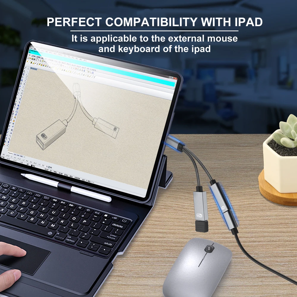 PD 60W 타입 C to USB 어댑터 USB-C OTG 2 in 1 컨버터 블루투스 마우스 키보드 연장용