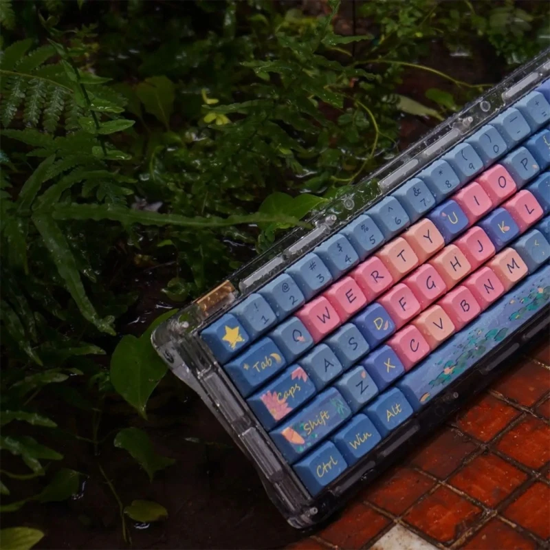 

L43D 126Keys Keycap Set Hechi Lotus Night Theme For Game Mechanical Keyboard Keycaps
