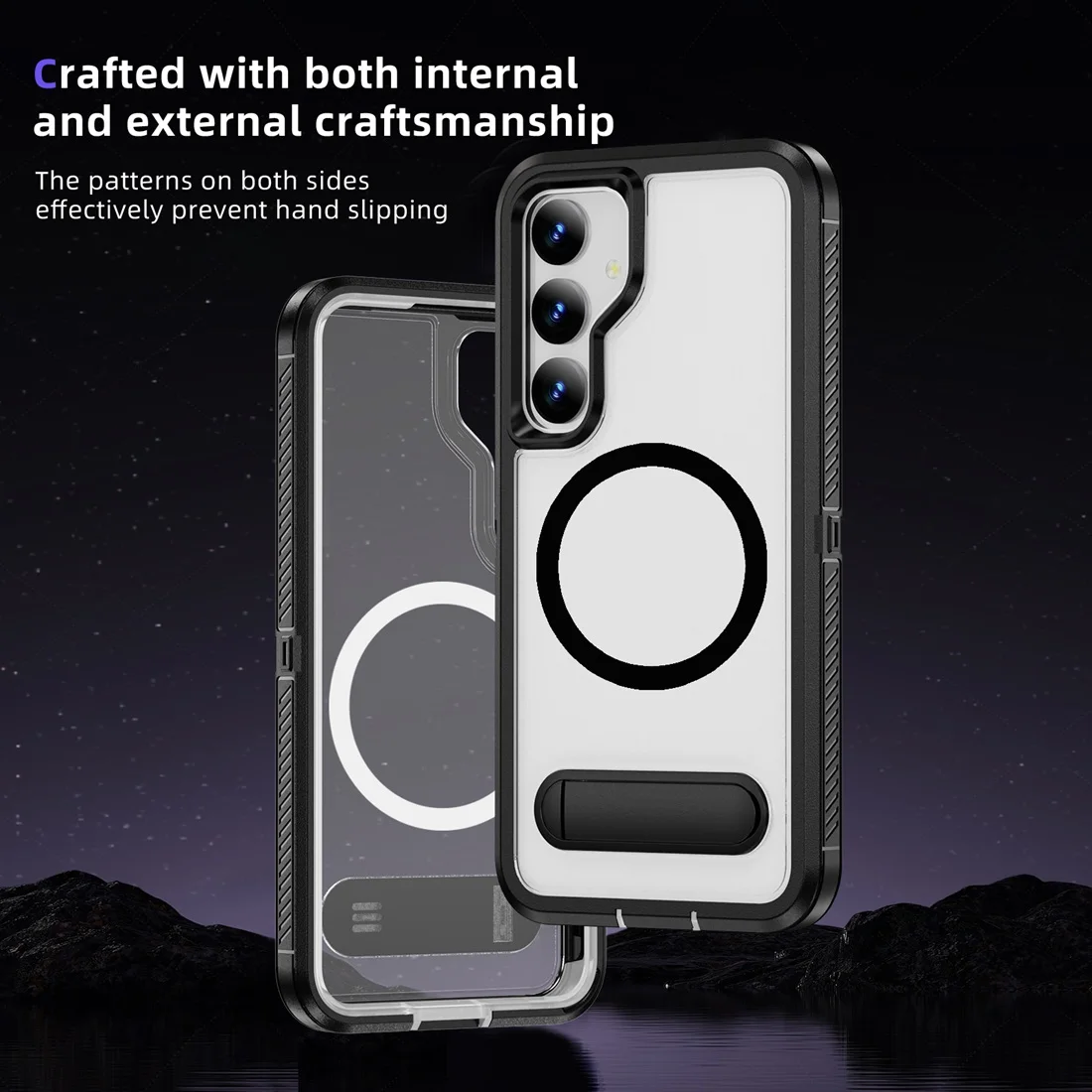 Magnetic Slim Fit Case with Drop Protection and Built-in Kickstand