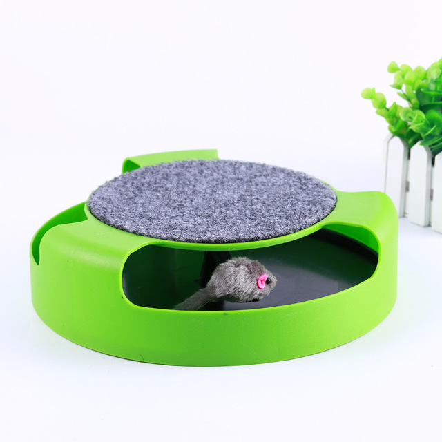 Cat Toy Pet Cat Scratching Board Funny Cat Turntable Cat Catch Fake Mouse Plastic Game Turntable