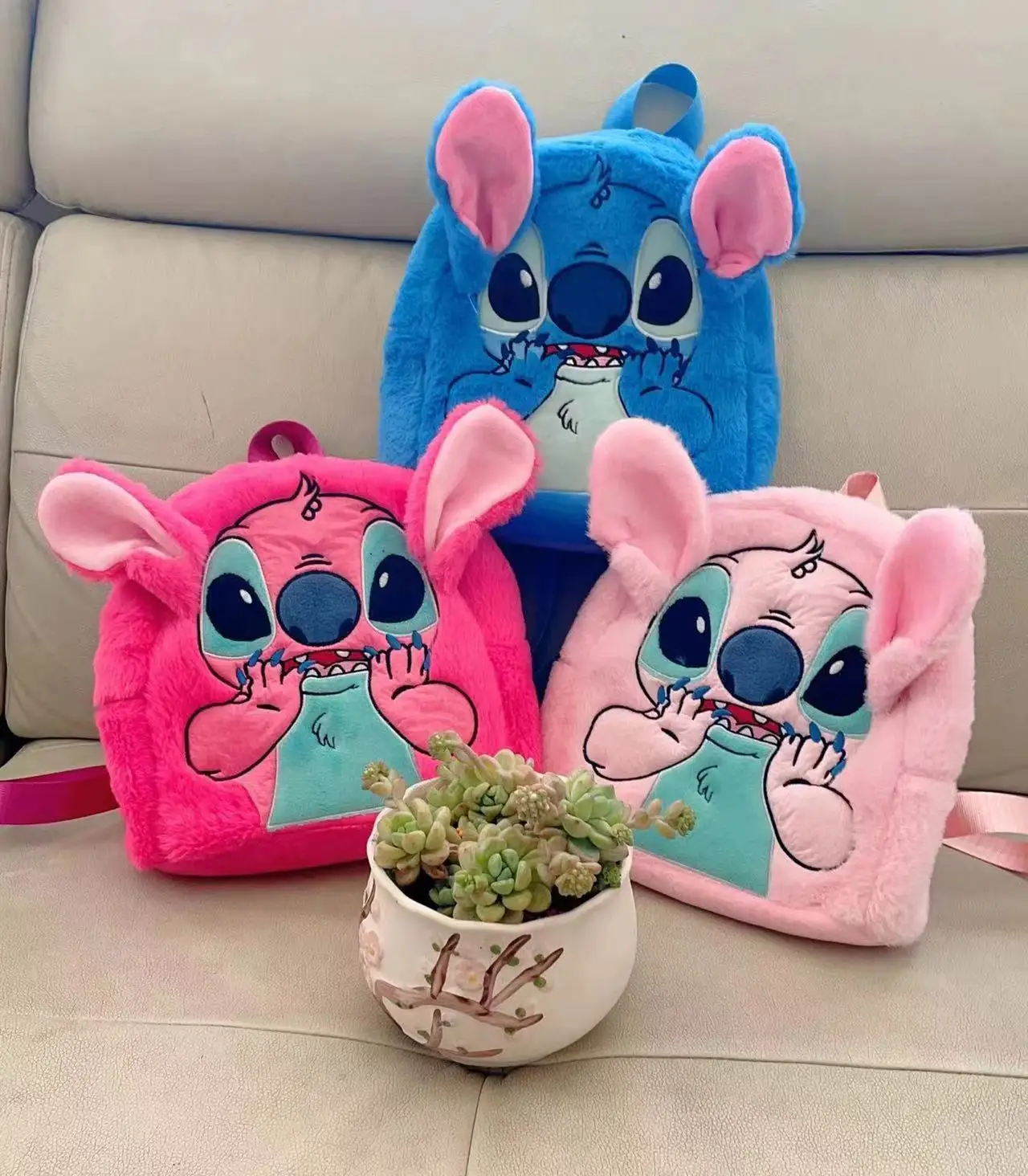 Disney Stitch Plush New Backpack Cartoon Fashion 3d Mini Women's Backpack Large Capacity Cute Children Schoolbag High Quality!! S9ade0c968d1d46b4a511cf1c3e4302204