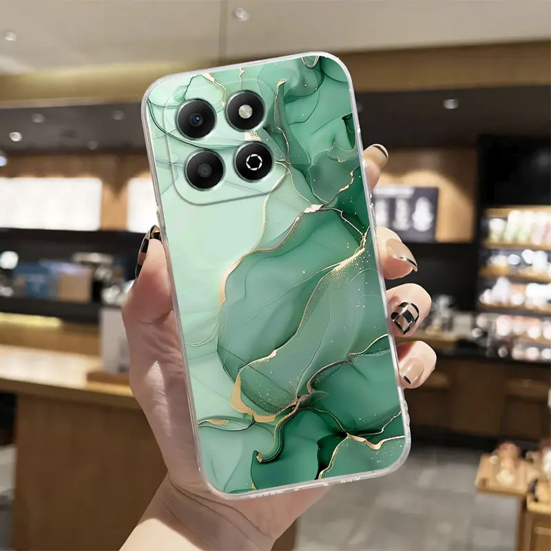 Luxury Clear Shockproof Silicone Soft Phone Case with Transparent Print Design
