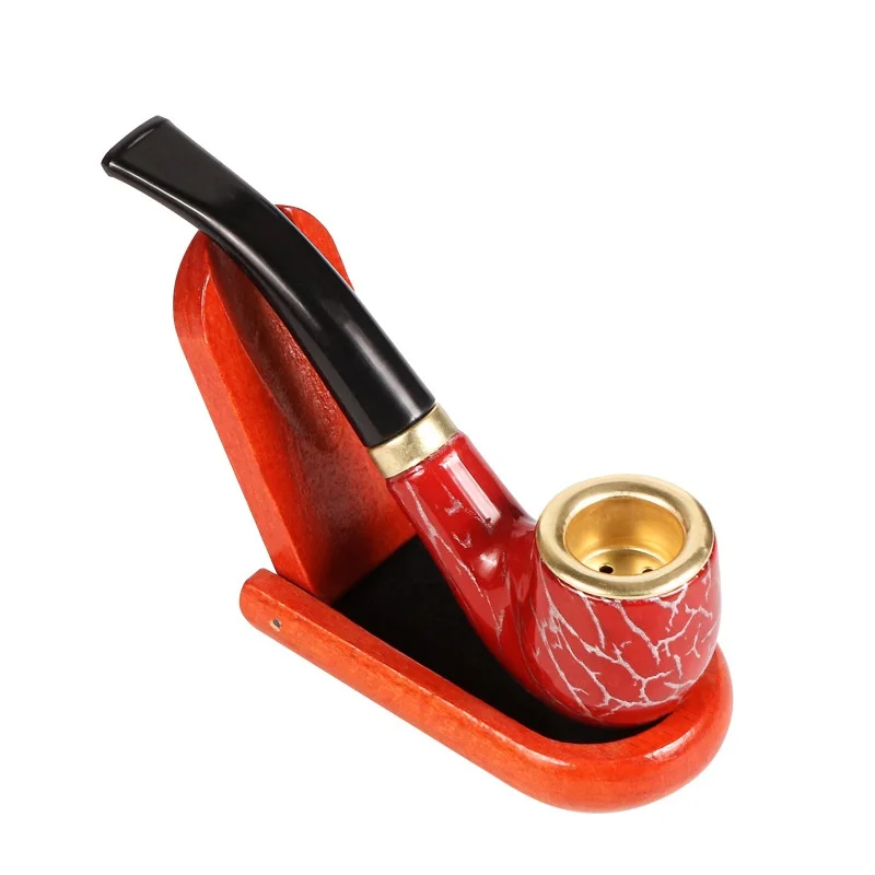 Detachable resin wood grain leopard print portable washable smoking pipe accessories