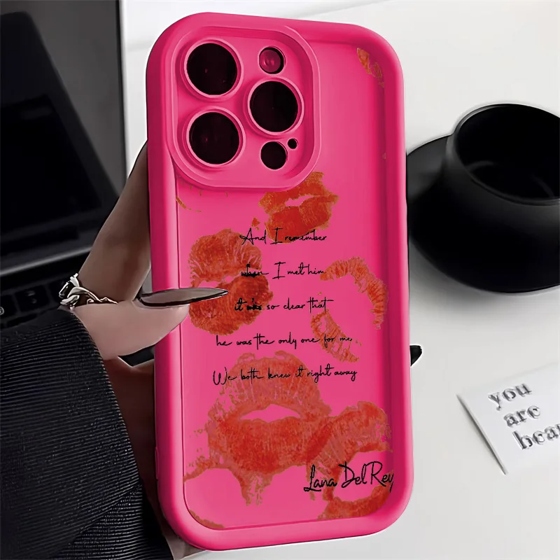 thumbnail image 1 of Funda de silicona líquida con labios rojos para iPhone 13, funda suave a prueba de golpes para iPhone 11, 12, 14, 15, 16 Pro Max, XS, X, XR, 7, 8 Plus, SE 2022, 1 of 5