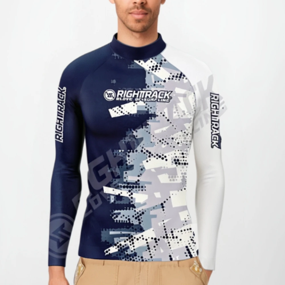 Men's Surfing Shirt CAMO Lycra Rashguard Sportswear Beach UV Protection Swimwear UPF50 Clothes