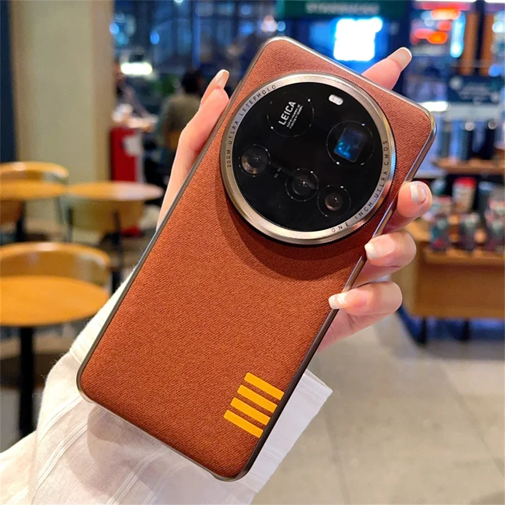 Electroplated Metal Frame Camera Lens Protection Retro Fabric Back Cover Case
