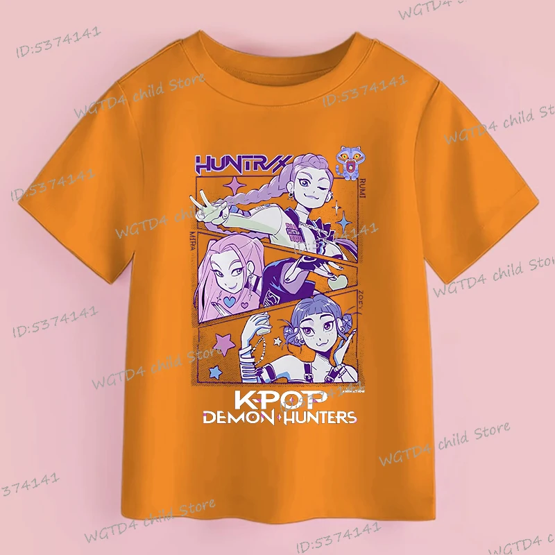 Korean Idol Demon Movie T-Shirt Kinder - Rundhals Kurzarm Mit Grafik